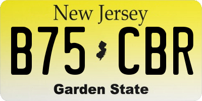 NJ license plate B75CBR