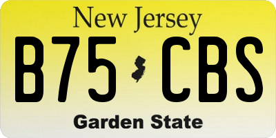 NJ license plate B75CBS