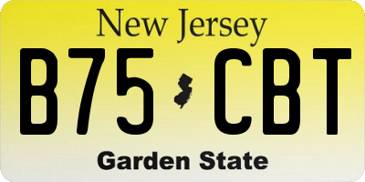 NJ license plate B75CBT