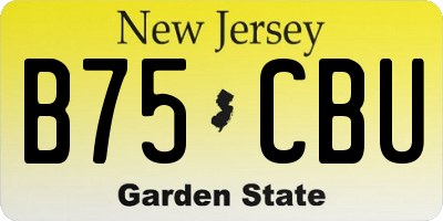 NJ license plate B75CBU