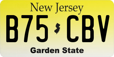 NJ license plate B75CBV