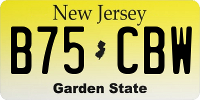 NJ license plate B75CBW