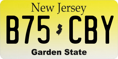 NJ license plate B75CBY