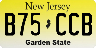 NJ license plate B75CCB