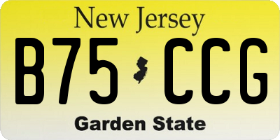 NJ license plate B75CCG