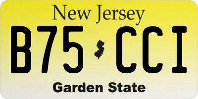 NJ license plate B75CCI