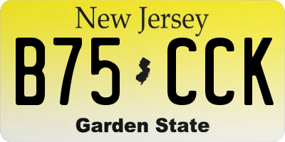 NJ license plate B75CCK