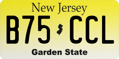NJ license plate B75CCL