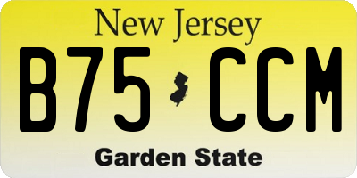 NJ license plate B75CCM