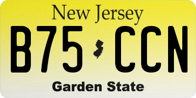 NJ license plate B75CCN