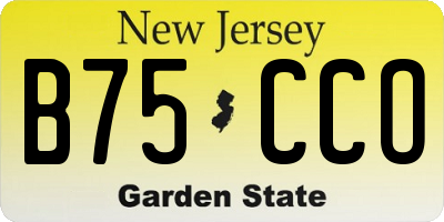 NJ license plate B75CCO