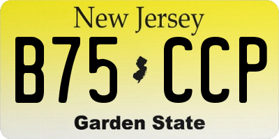 NJ license plate B75CCP