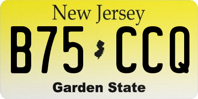 NJ license plate B75CCQ