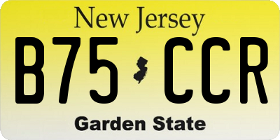 NJ license plate B75CCR