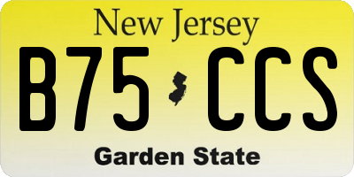 NJ license plate B75CCS