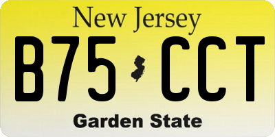 NJ license plate B75CCT