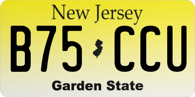NJ license plate B75CCU