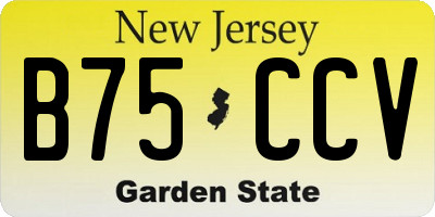 NJ license plate B75CCV
