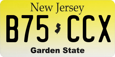 NJ license plate B75CCX