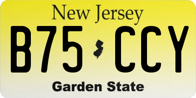 NJ license plate B75CCY