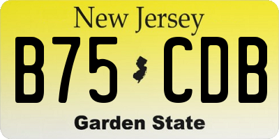 NJ license plate B75CDB
