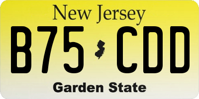 NJ license plate B75CDD