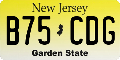 NJ license plate B75CDG