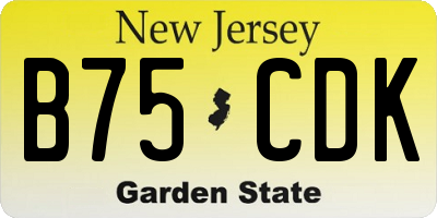 NJ license plate B75CDK