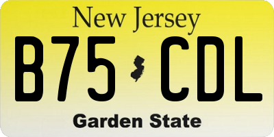 NJ license plate B75CDL