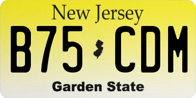 NJ license plate B75CDM