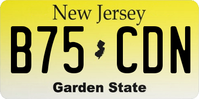 NJ license plate B75CDN