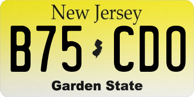NJ license plate B75CDO