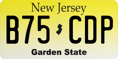NJ license plate B75CDP