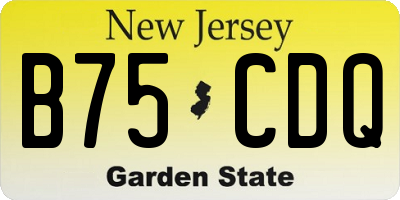 NJ license plate B75CDQ