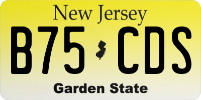 NJ license plate B75CDS