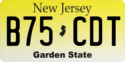 NJ license plate B75CDT