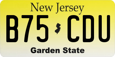 NJ license plate B75CDU