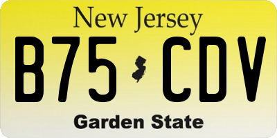 NJ license plate B75CDV