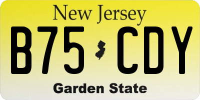 NJ license plate B75CDY