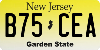 NJ license plate B75CEA