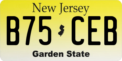 NJ license plate B75CEB