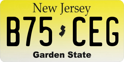 NJ license plate B75CEG