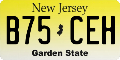 NJ license plate B75CEH