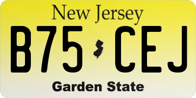 NJ license plate B75CEJ
