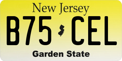 NJ license plate B75CEL