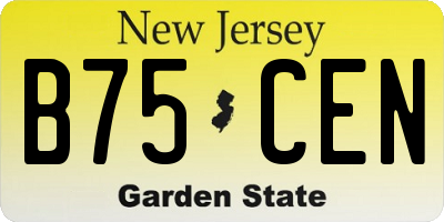 NJ license plate B75CEN