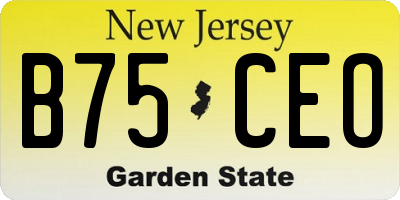 NJ license plate B75CEO