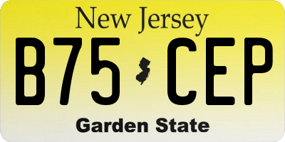 NJ license plate B75CEP