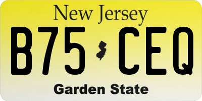 NJ license plate B75CEQ