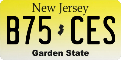 NJ license plate B75CES
